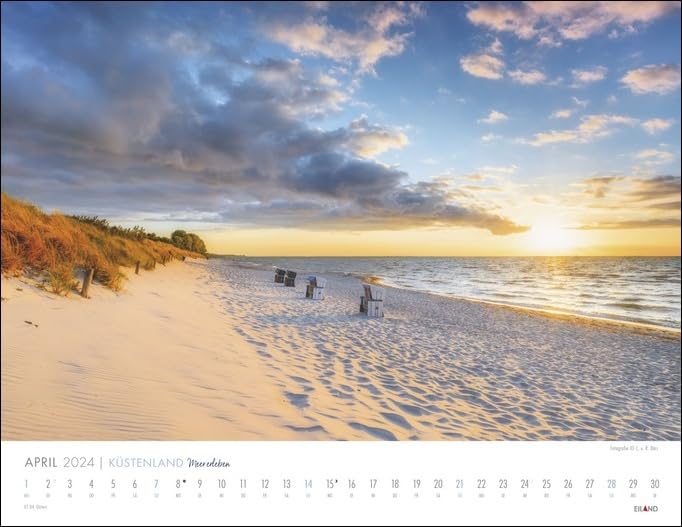 Monats-Wandkalender Kustenland, Meer erleben 2024