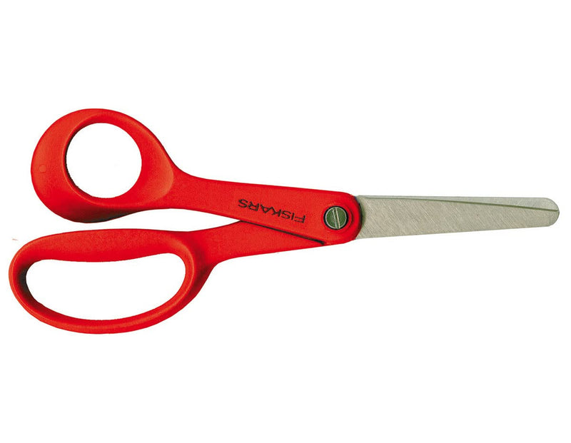 Fiskars Children's Scissors for Left-handed Users, 8 Years or Older Length: 13 cm, Stainless Steel Blade/Plastic Handles, Red, Classic, 1005169