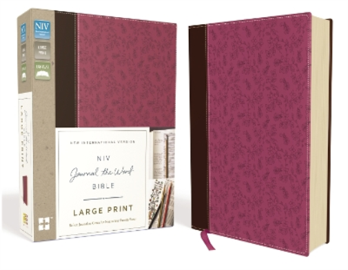 NIV, Journal the Word Bible, Large Print, Leathersoft, Pink/Brown