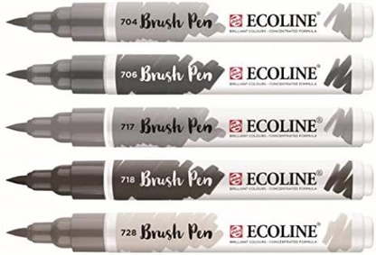 EcoLine Talens 5 Brush Pens Grey
