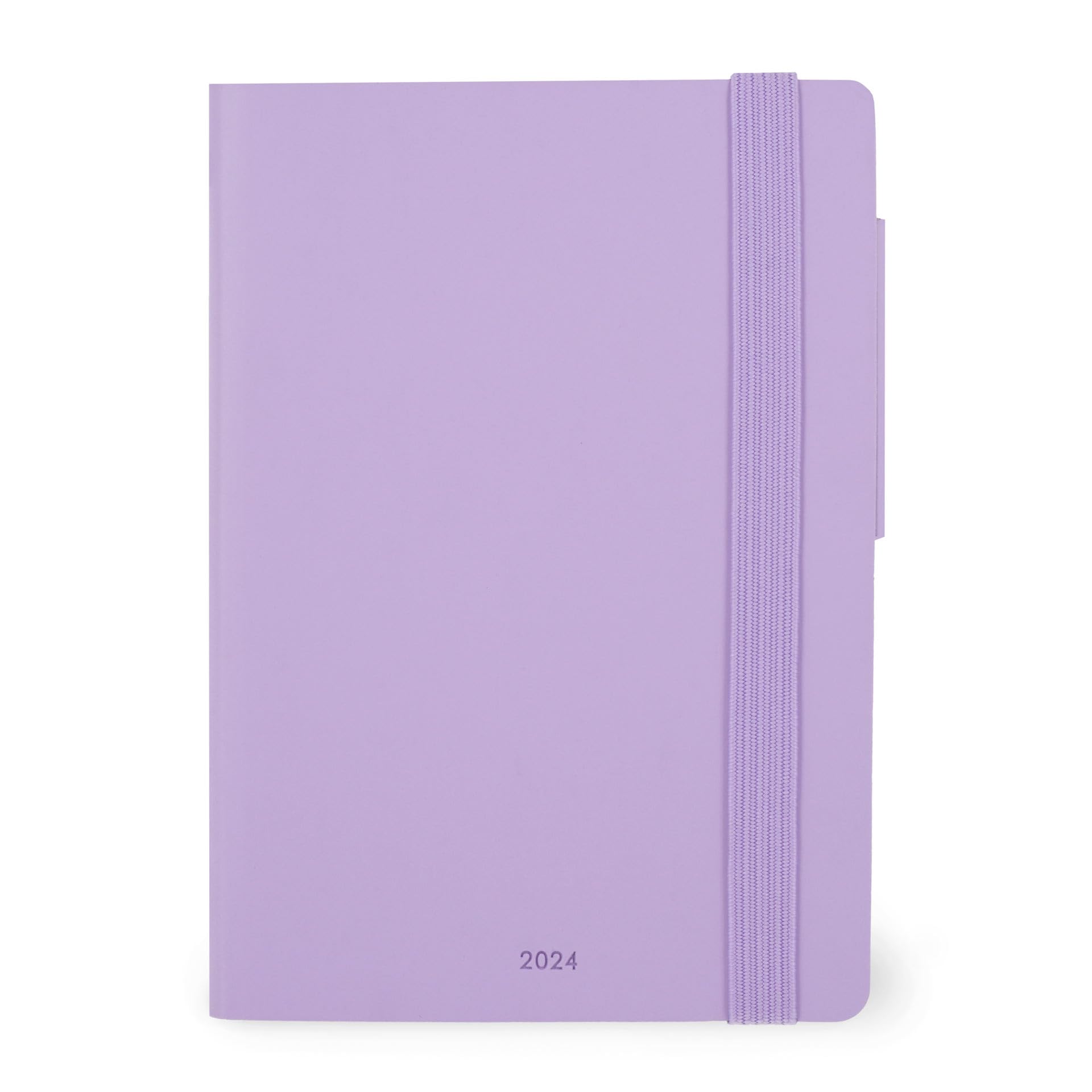 Legami - Daily Diary Small, 12 Months, from January 2024 to December 2024, Closure with Elastic, Monthly Planner January 2025, Final Pocket, Removable Address Book, 9.5x13.5 cm, Lavender Colour