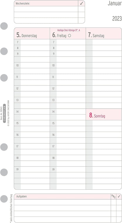 Avery Dennison Zweckform Chronoplan 50543 Week Planner 2013 / 2 Pages for 1 Week / in Columns / Medium-Sized / White (In German) 2023 Midi Weekly plan in columns