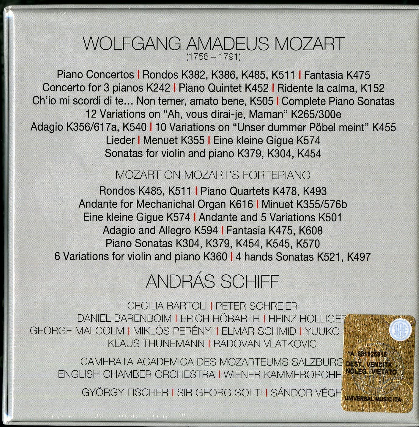 Schiff Plays Mozart