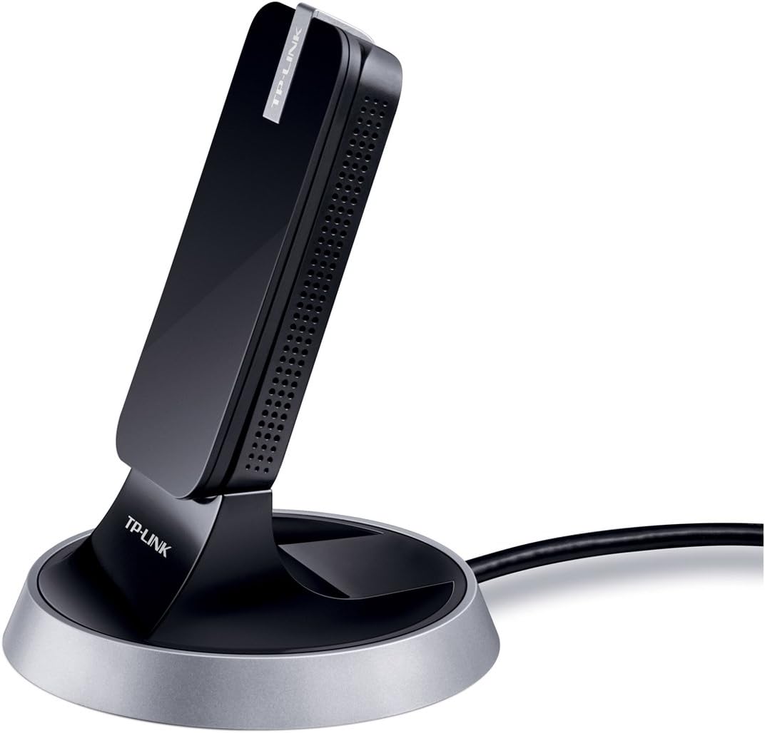 TP-Link AC1900 High Gain Wireless Dual Band USB Adapter for PC, Desktop, Laptop and Tablet (Supports Windows XP/7/8/8.1/10/11, OS X (10.9–10.13), Beamforming Technology, WPS Button) (Archer T9UH) AC1900 Mbps High Gain