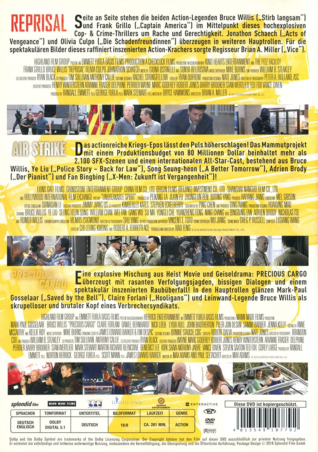 Reprisal / Air Strike / Precious Cargo [3 DVDs]
