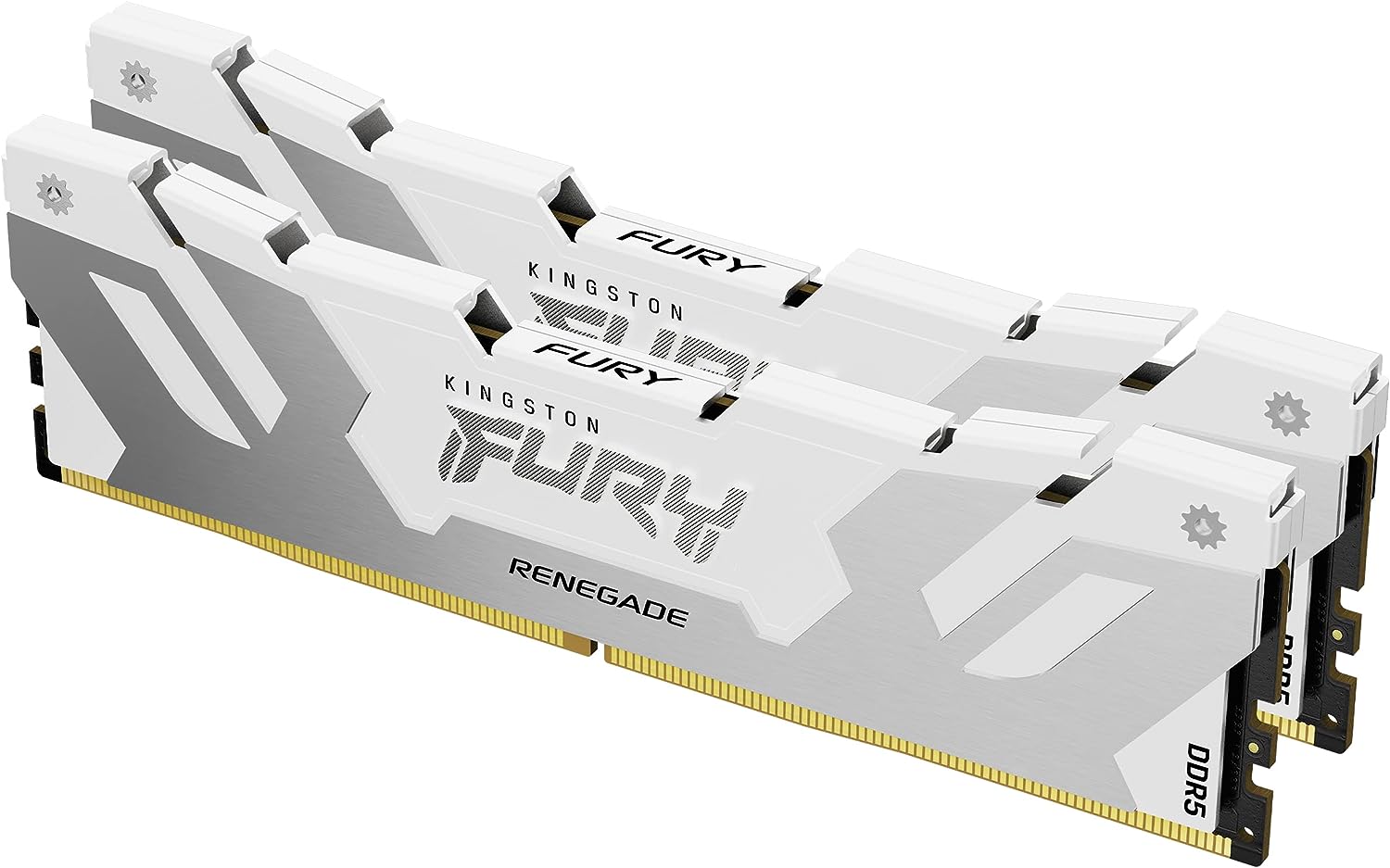 Kingston FURY Renegade DDR5 Silver/White XMP 16GB 7200MT/s CL38 DIMM Desktop Gaming Memory - KF572C38RW-16 Silver/White 16GB Single Module 7200MT/s 16Gbit