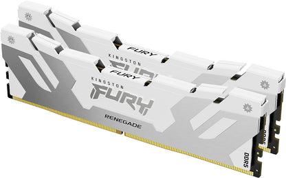 Kingston FURY Renegade DDR5 Silver/White XMP 16GB 7200MT/s CL38 DIMM Desktop Gaming Memory - KF572C38RW-16 Silver/White 16GB Single Module 7200MT/s 16Gbit