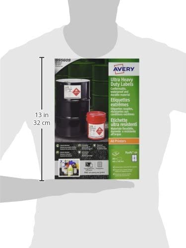 Avery - Avery Ultra Resistant Labels 105 x 148mm Permanent 4 Labels Per Sheet (Pack 200 Labels) B3483-50