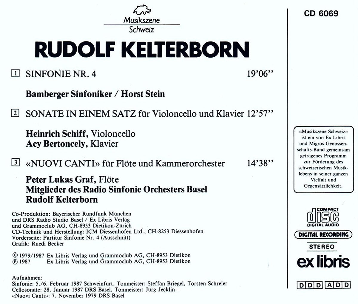 Kelterborn Sinfonie 4 / Cellosonate S