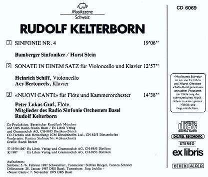 Kelterborn Sinfonie 4 / Cellosonate S