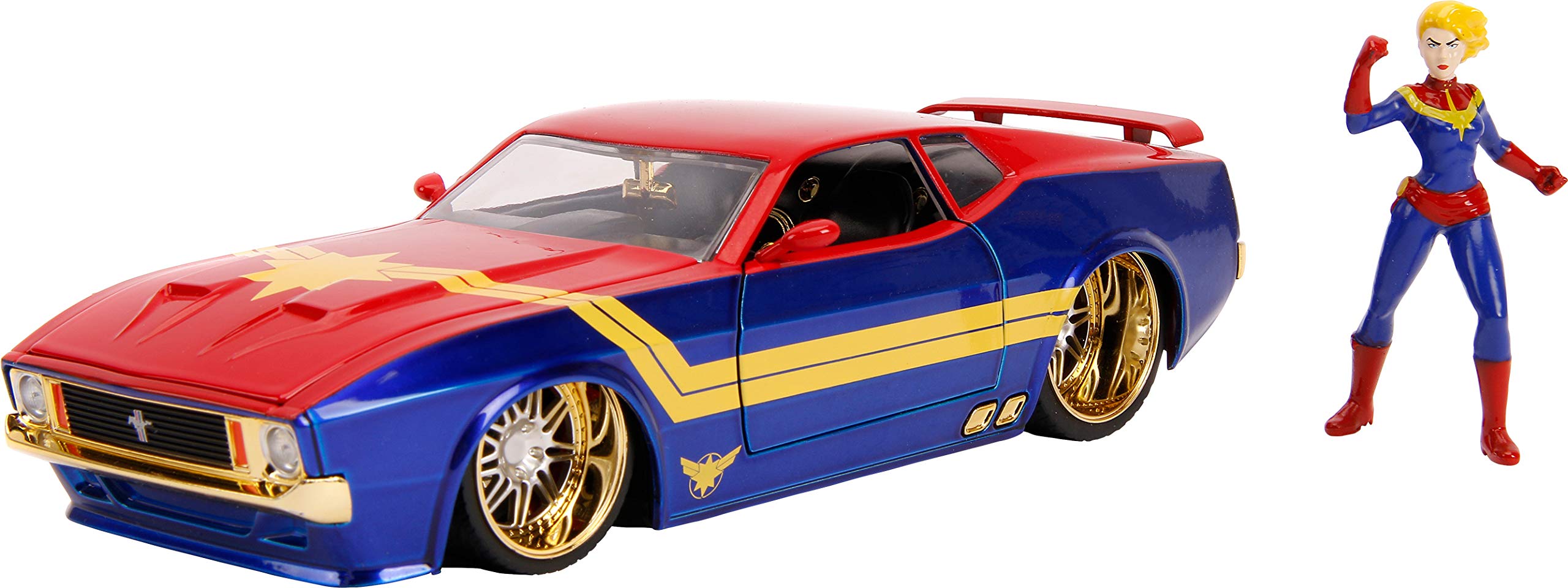 Marvel: Avengers - Captain Marvel & 1973 Ford Mustang Mach 1 - 1/24 Scale Die Cast Vehicle (UK Only)