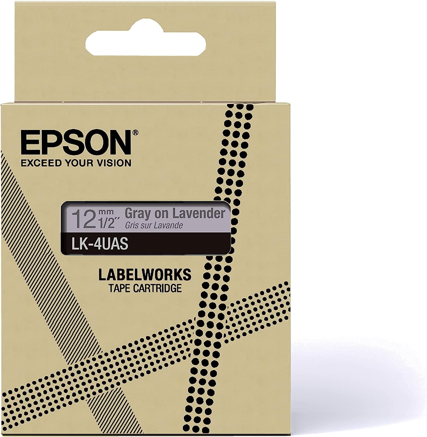 Epson - Epson LK-4UAS Gray on Soft Purple Tape Cartridge 12mm - C53S672107