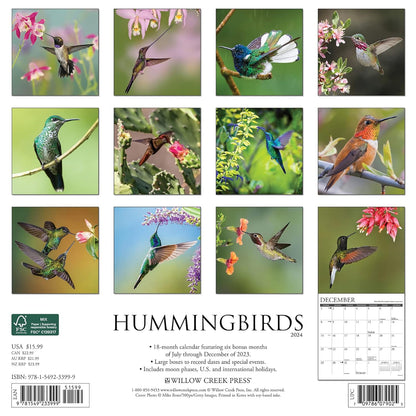 Hummingbirds 2024 12 X 12 Wall Calendar