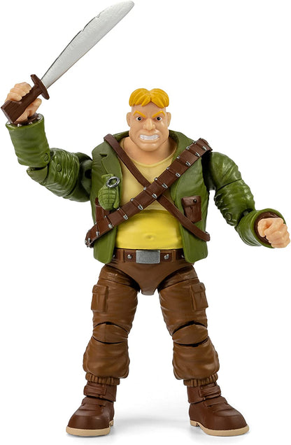 The Loyal Subjects BST AXN Teenage Mutant Ninja Turtles Rocksteady 5" Action Figure with Accessories, Multicolored