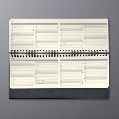 SIGEL C2480 Conceptum Desktop planner 2024, large, large, Black, hardcover, 2 pages equal to the week at the bottom and notes at the top, 132 pages 30 x 14.3 cm