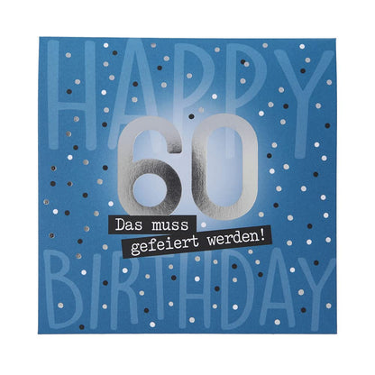 Depesche 0011694-010 Pop-Up Greeting Card for 60th Birthday Folding Card with Music Light Elements and an Original Saying 15.5 x 15.5 cm