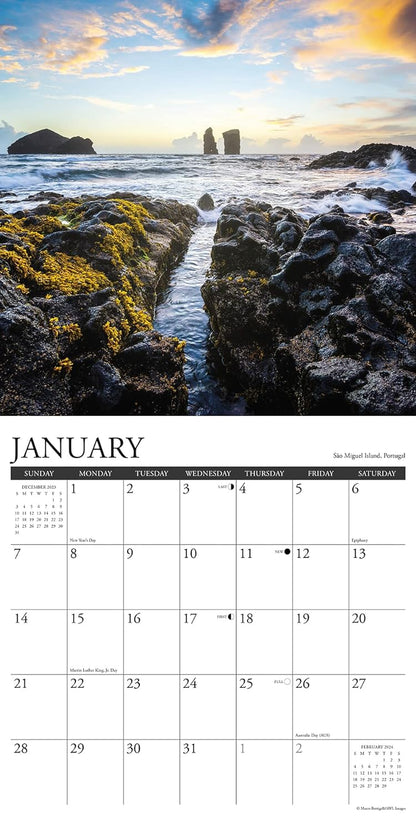 Ocean View 2024 12 X 12 Wall Calendar