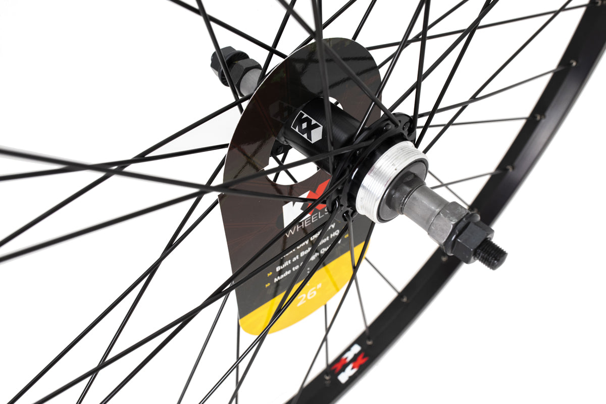 KX MTB 26" Singlewall Solid Axle Screw On Wheel Rim Brake (Rear) - Silver