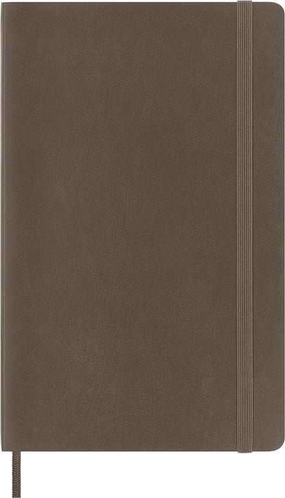 Moleskine Classic Plain Paper Notebook - Soft Cover and Elastic Closure Journal - Color Earth Brown - Large 13 x 21 A5 - 192 Pages Earth Brown Large Plain