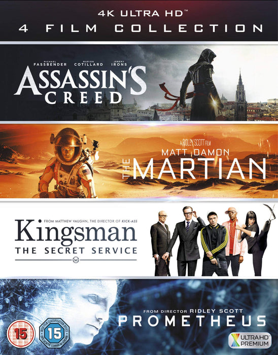 4K Ultra-HD Film Collection (Assassin's Creed, The Martian, Kingsman & Prometheus)