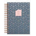 Matilda Myres 2024 Diary - A5 Day a Page - Rose Gold Wiro Bound - January to December Planner - Rose Gold Design - Hardback Covers (Grey 2024)