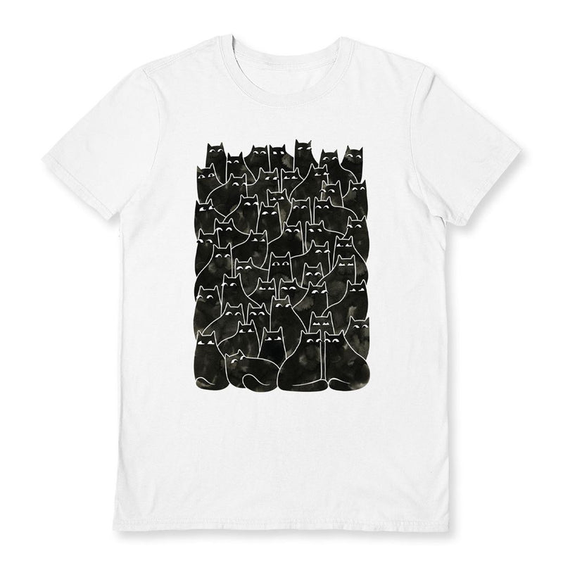 LITTLE CLYDE (SUSPICIOUS CATS) WHITE UNISEX T-SHIRT