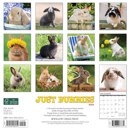 Just Bunnies 2024 12 X 12 Wall Calendar