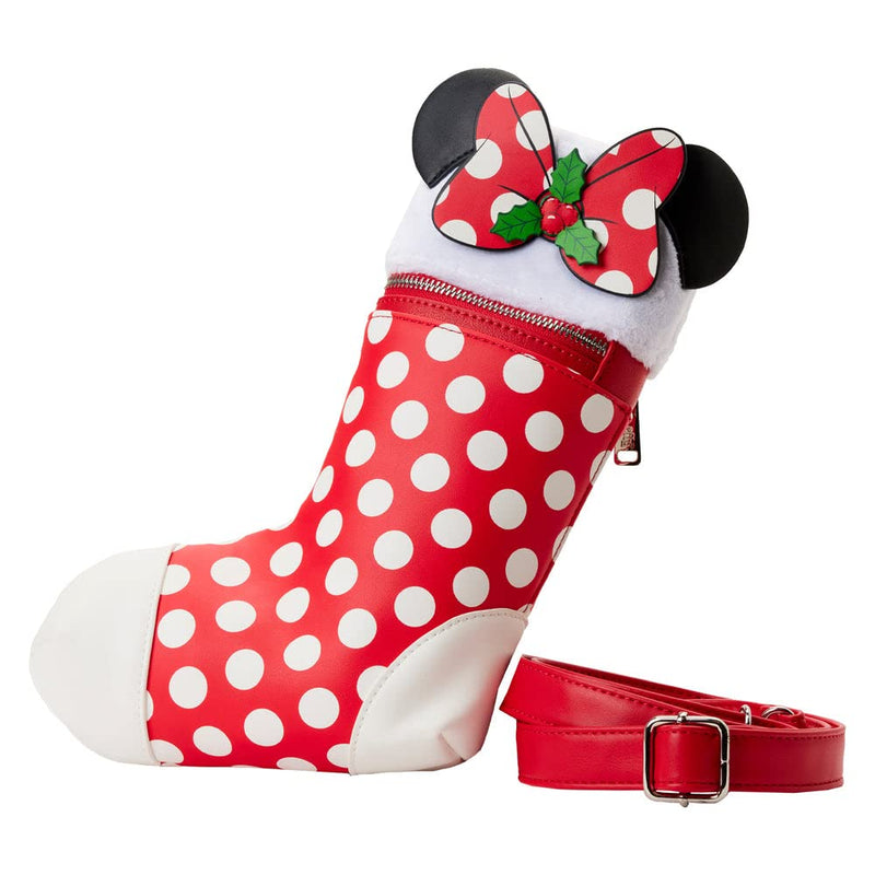 Loungefly Disney Minnie Stocking Crossbody Bag Red