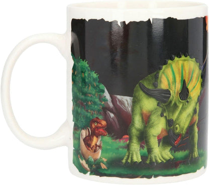 Depesche 11638 Dino World Colour Changing Effect Porcelain Mug 11 oz Capacity Ideal for Cocoa, Coffee, Tea and Other Drinks