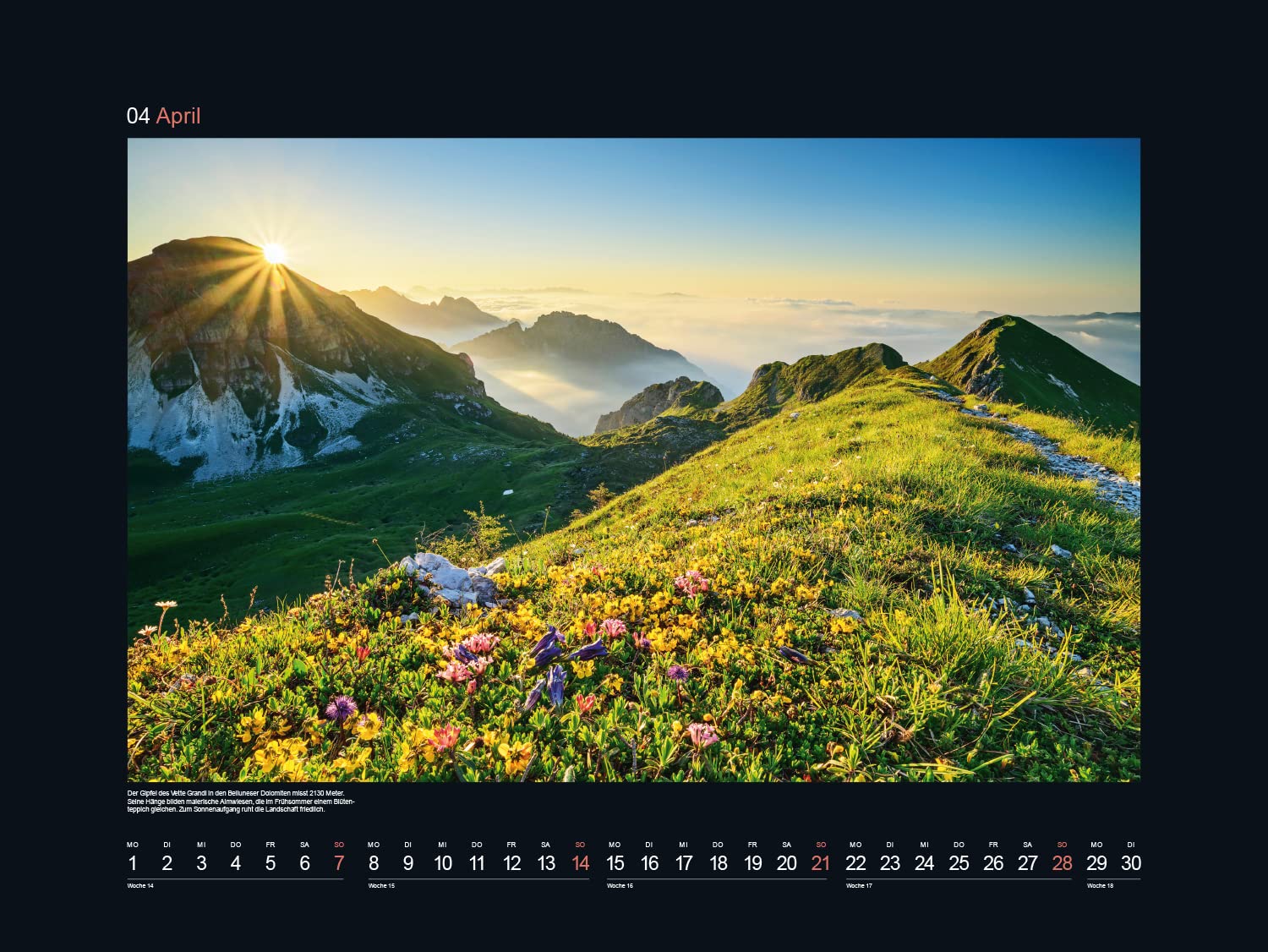 KUNTH Monats-Wandkalender Farben der Erde Europa 2