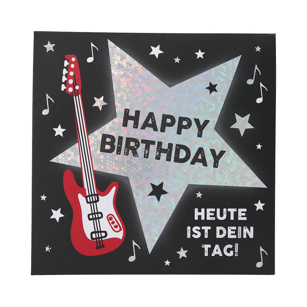 Depesche 0011694-017 Pop-Up Birthday Card Folding Card with Music, Light Elements and an Original Saying, Birthday Card with Envelope, Format 15.5 x 15.5 cm