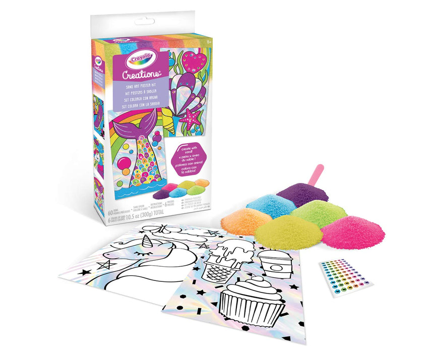CRAYOLA 04-1175 Creations Colour Sand Poster Set for Creative Activity and Gift for Girls Age 8+ Color Set with Sand
