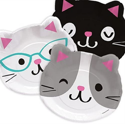 Creative Converting: Plt9 12/8Ct Shp Purr-Fect Party Qs