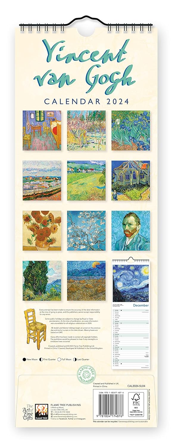 Vincent van Gogh Slim Calendar 2024 (Art Calendar)