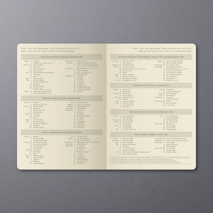SIGEL C2404 Conceptum Appointment book 2024, A4+, black, hardcover, 1 page = 1 day, 480 pages Modern