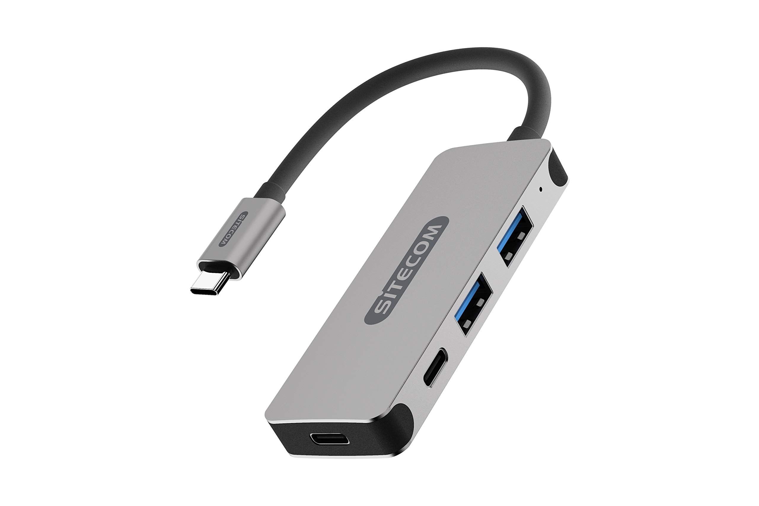 Sitecom CN-384 USB-C Hub 4 Port | USB-C Male to 2x USB 3.1 + 2x USB-C 3.1 Female Ports - Aluminum Hub