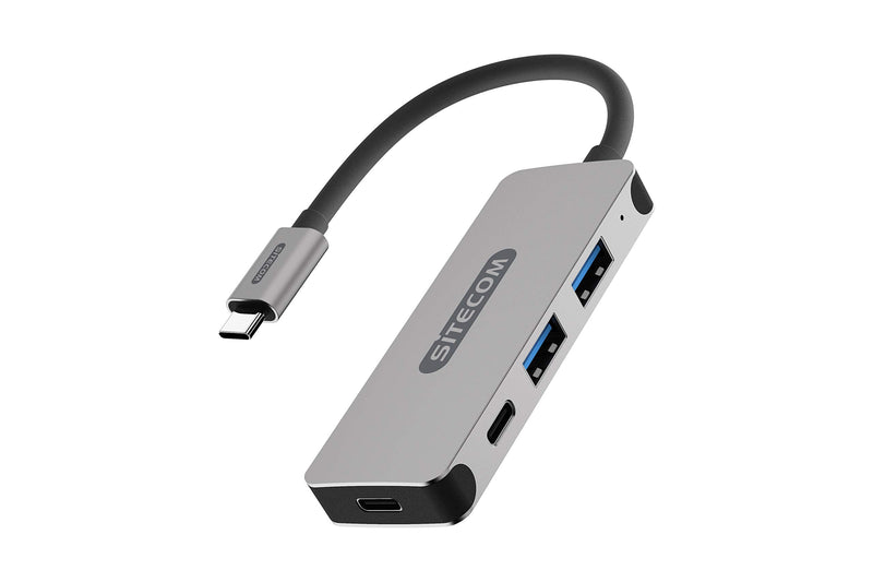 Sitecom CN-384 USB-C Hub 4 Port | USB-C Male to 2x USB 3.1 + 2x USB-C 3.1 Female Ports - Aluminum Hub