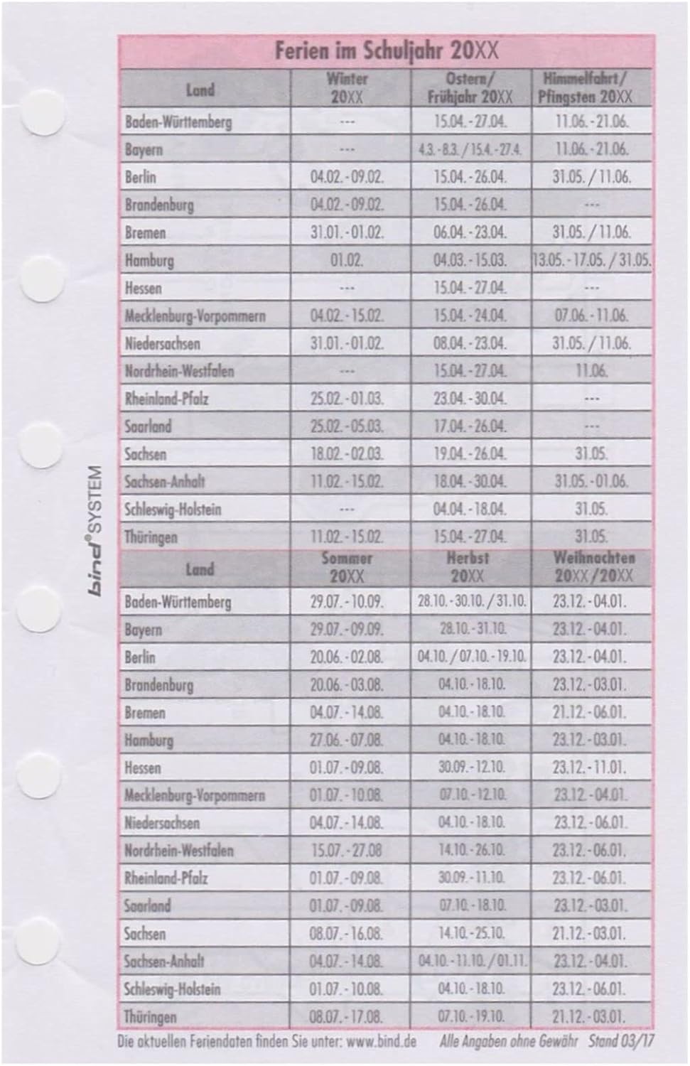 bind Calendar insert 2023 DIN approx. A6 - 1 week / 2 pages
