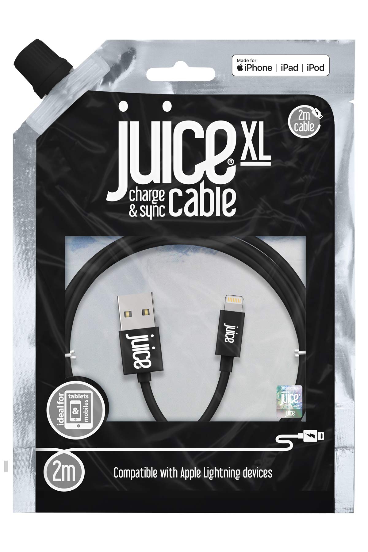 2M Lightning Cable Black