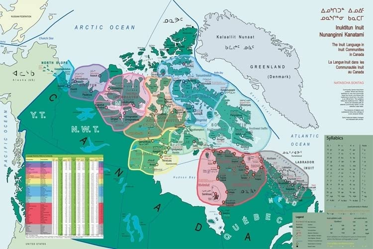 Map of the Inuit Language in Inuit Commu