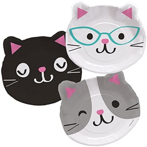 Creative Converting: Plt9 12/8Ct Shp Purr-Fect Party Qs