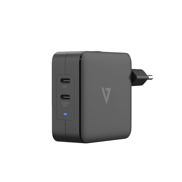 65W Usb-C Pd Gan Ac Charger 2 X Usb-C Ports Intl Plugs