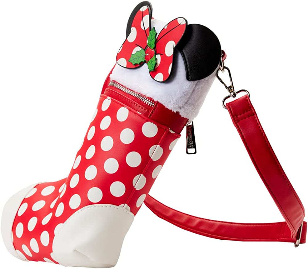Loungefly Disney Minnie Stocking Crossbody Bag Red