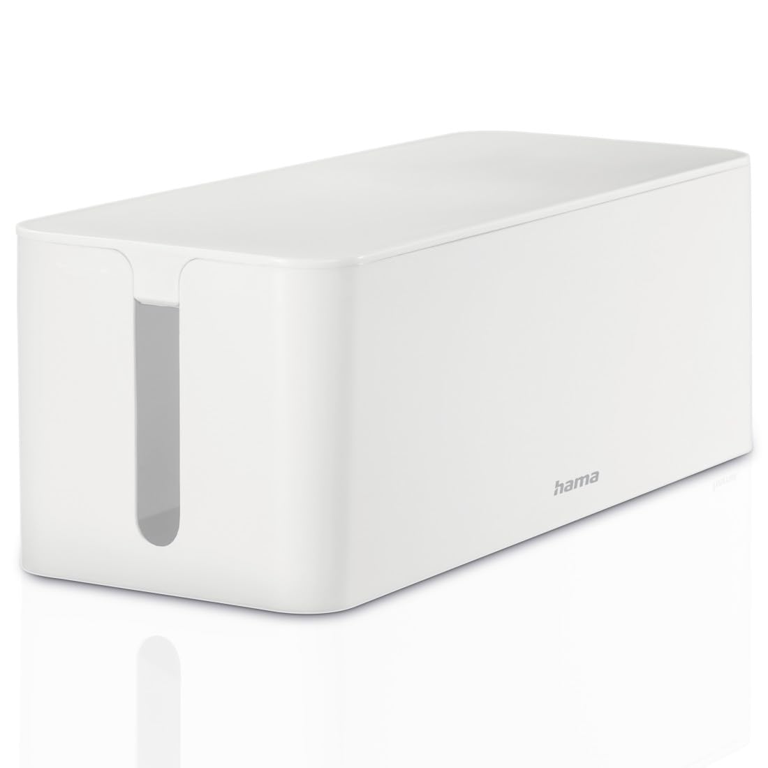 Hama Maxi Cable Box with Rubber Feet, 40 x 15.5 x 13.8 cm, White Large White