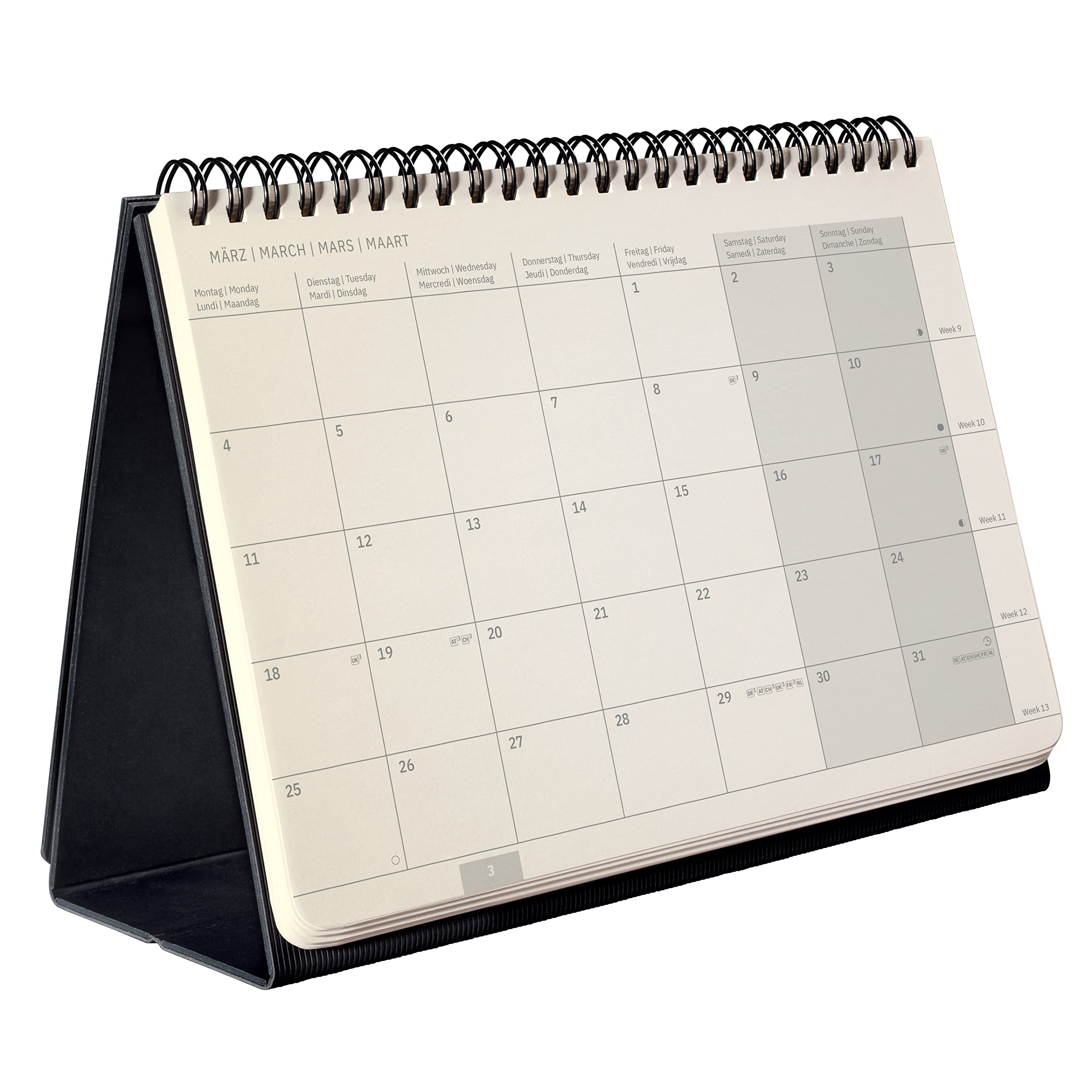 SIGEL C2481 Conceptum Desktop planner 2024, approx. A5, approx. A5, black, hardcover, 2 pages = the month at the bottom and notes at the top, 144 pages