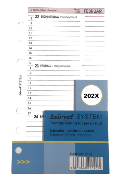 bind Calendar insert 2023 DIN approx. A6 - 1 week / 2 pages