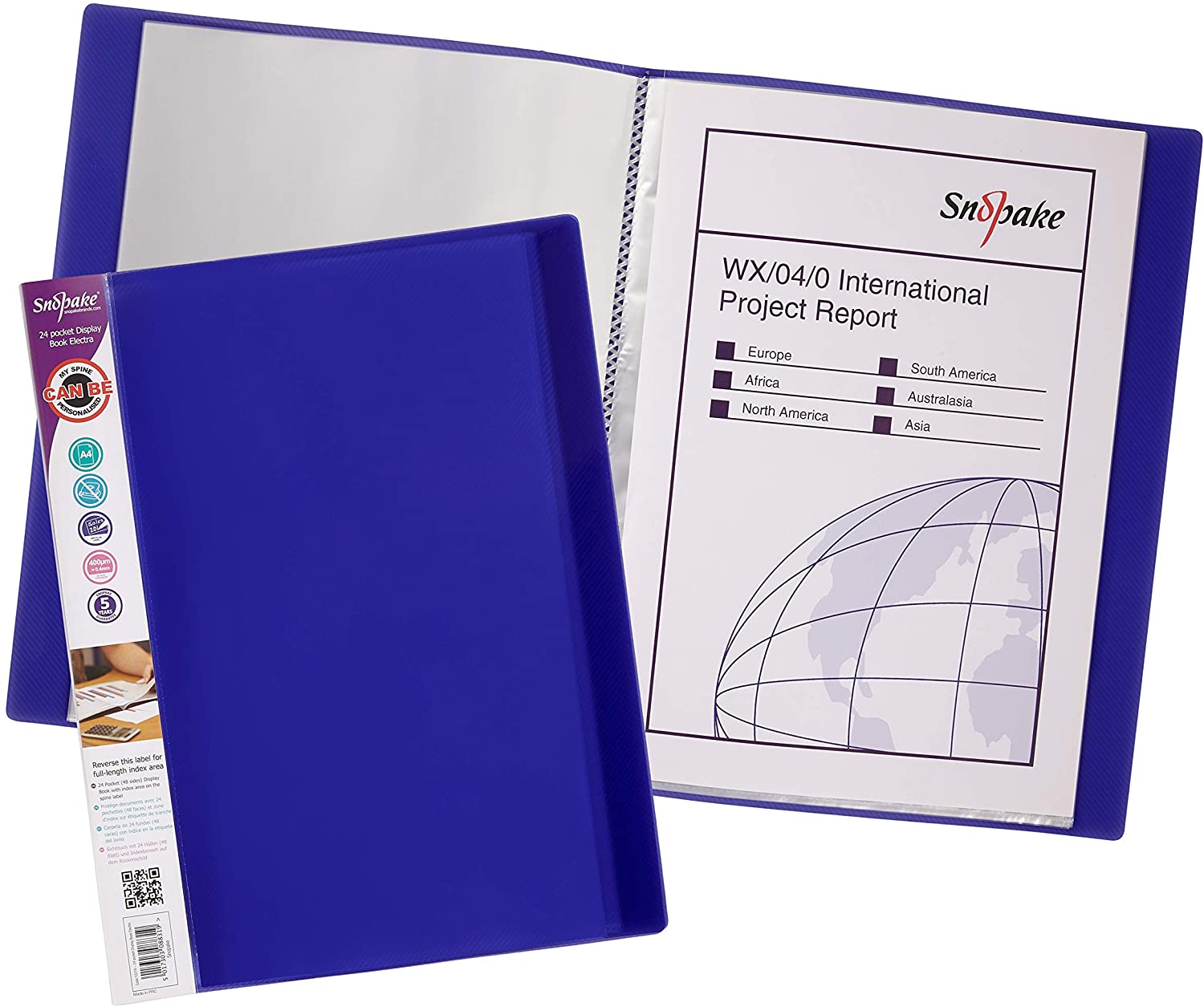 Snopake - Snopake A4 Display Book 24 Pocket Electra Assorted Colours (Pack 10) - 12219