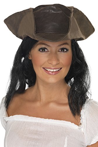 Smiffys Leather Look Pirate Hat, Brown
