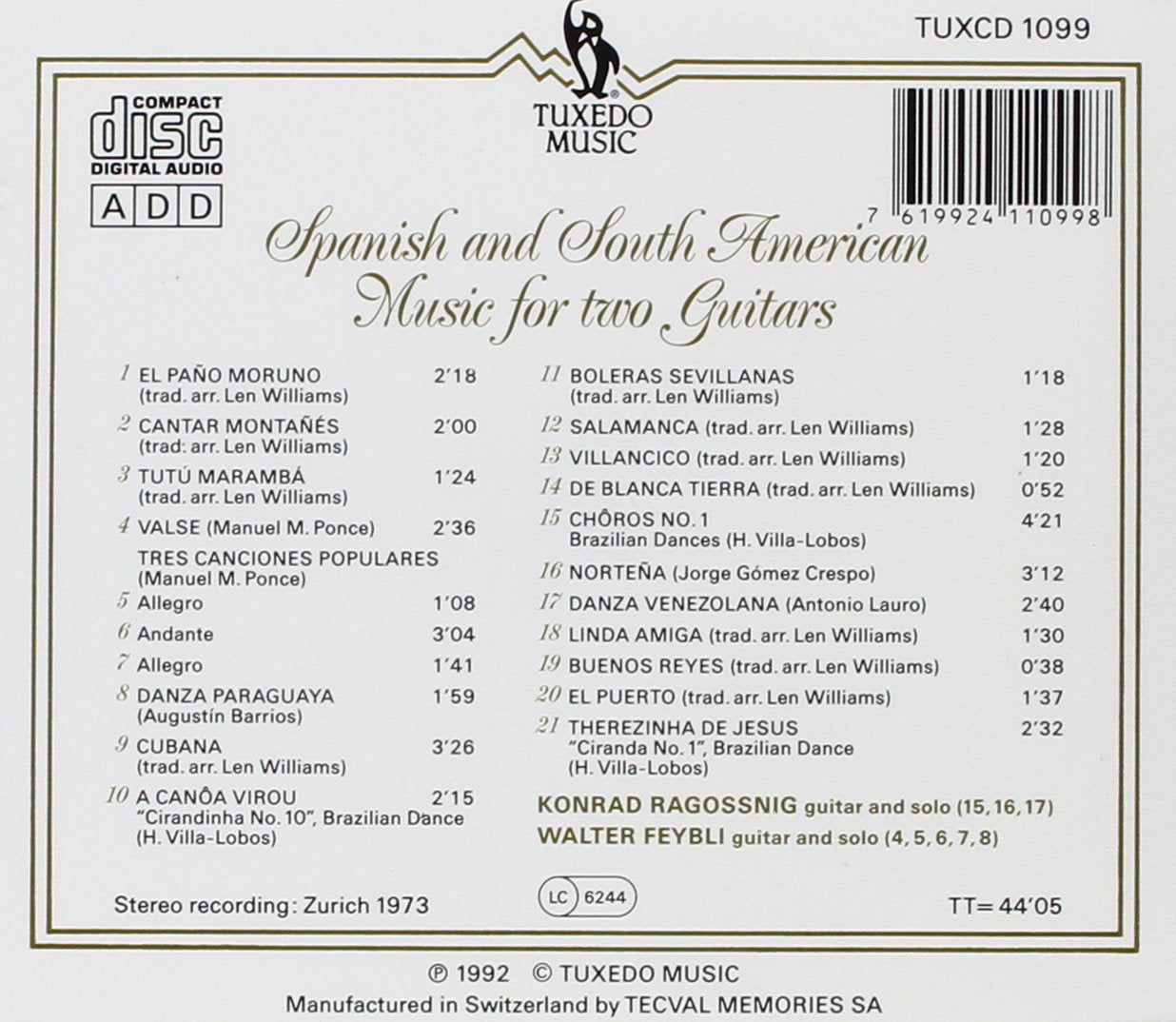 Spanish And South American: Music For Two Guitars