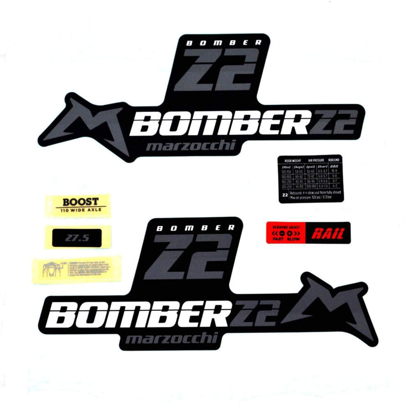 Marzocchi Fork Z2 Decal Kit 2020 Matte Black
